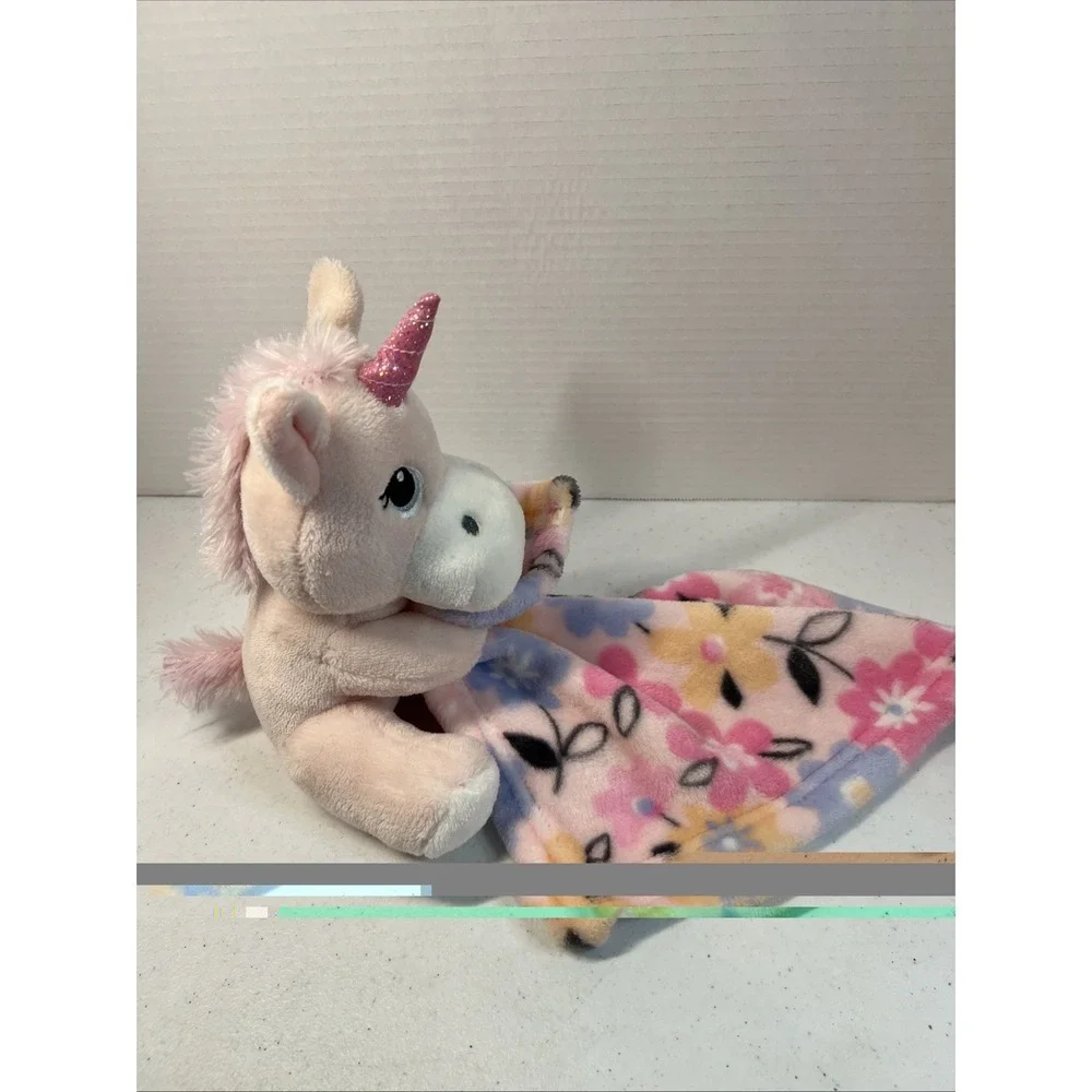 Little Beginnings Baby Unicorn Pink Floral Lovey Security Blanket Plush